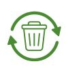 Icona d'una brossa envoltada d'un símbol de reciclatge